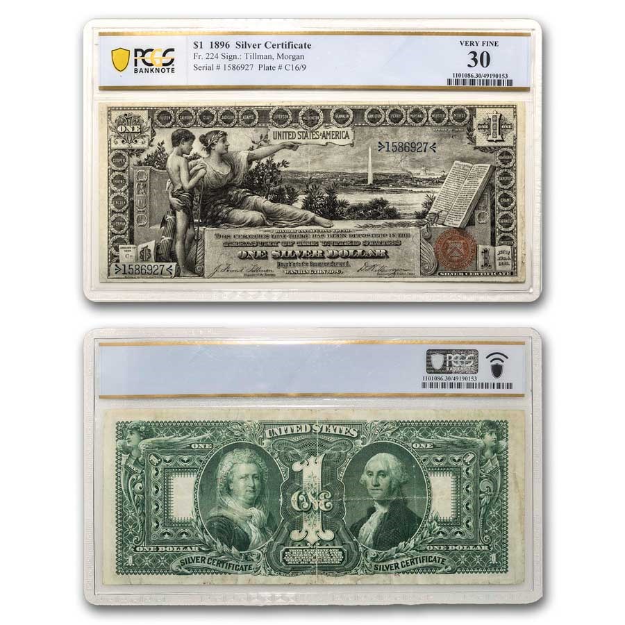 1896 $1.00 Silver Cert. Educational Note VF-30 PCGS (Fr#224)