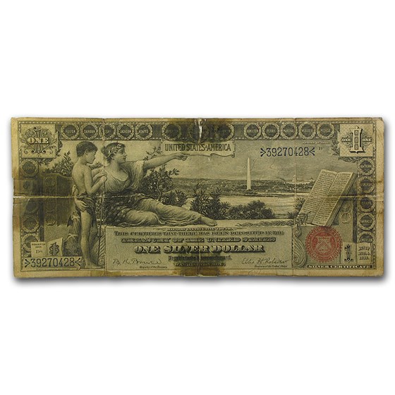 1896 $1.00 Silver Certificate Educational Note AG/Good (Fr#225) 1896 $1.00 Silver Certificate Educational Note AG/Good (Fr#225)