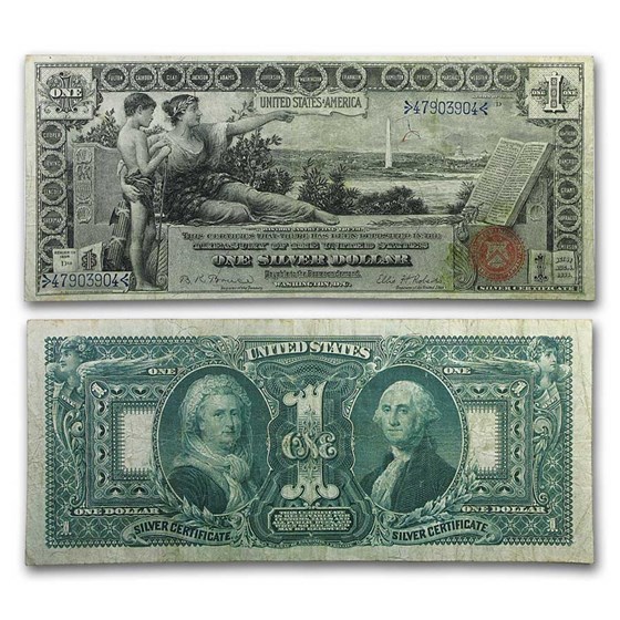 1896 $1.00 Silver Certificate Educational Note Ch VF (Fr#224) 1896 $1.00 Silver Certificate Educational Note Ch VF (Fr#224)