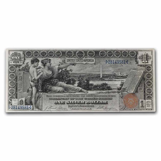 1896 $1.00 Silver Certificate Educational Note CU (Fr#224) 1896 $1.00 Silver Certificate Educational Note CU (Fr#224)