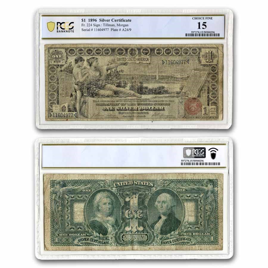 1896 $1.00 Silver Certificate Educational Note F-15 PCGS (Fr#224)