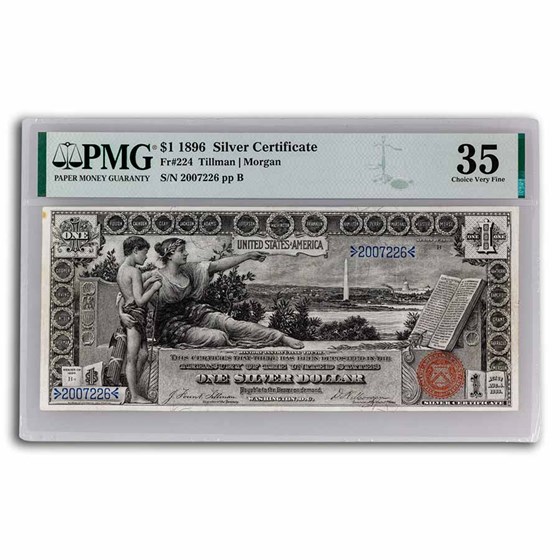 1896 $1.00 Silver Certificate Educational Note VF-35 PMG 1896 $1.00 Silver Certificate Educational Note VF-35 PMG