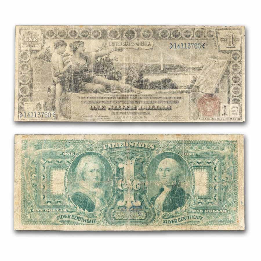 1896 $1.00 Silver Certificate Educational Note VG (Fr#224) Detail