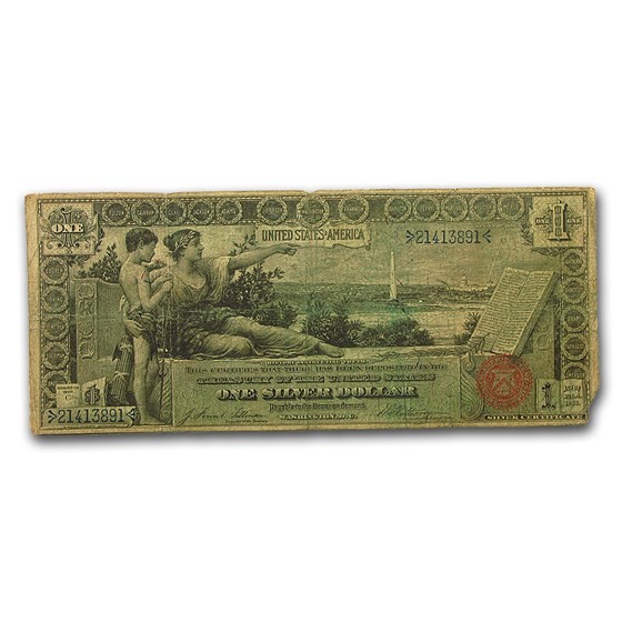 1896 $1.00 Silver Certificate Educational Note VG 1896 $1.00 Silver Certificate Educational Note VG