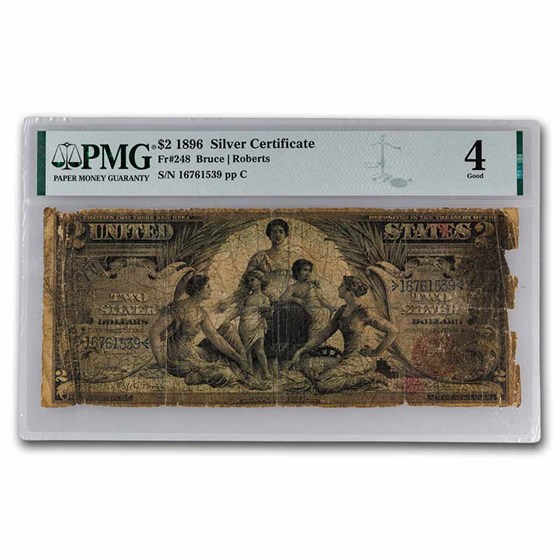 1896 $2.00 Silver Certificate Educational Note G-04 PMG (Fr#248) 1896 $2.00 Silver Certificate Educational Note G-04 PMG (Fr#248)