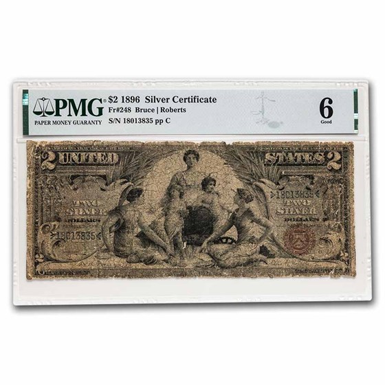 1896 $2.00 Silver Certificate Educational Note G-06 PMG (Fr#248) 1896 $2.00 Silver Certificate Educational Note G-06 PMG (Fr#248)