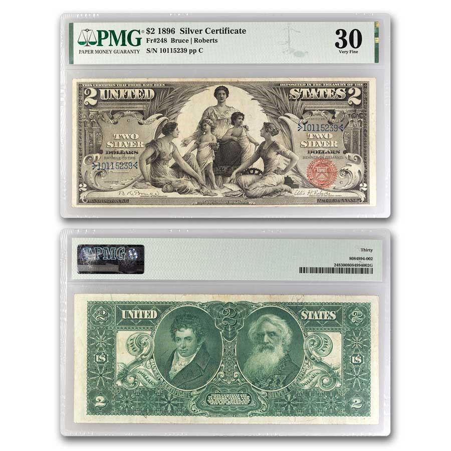 1896 $2.00 Silver Certificate Educational Note VF-30 PMG (Fr#248)