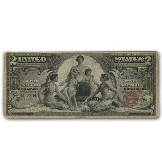 1896 $2.00 Silver Certificate Educational Note VF (Fr#248) 1896 $2.00 Silver Certificate Educational Note VF (Fr#248)