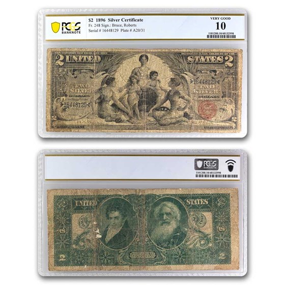 1896 $2.00 Silver Certificate Educational Note VG-10 PCGS(Fr#248) 1896 $2.00 Silver Certificate Educational Note VG-10 PCGS(Fr#248)