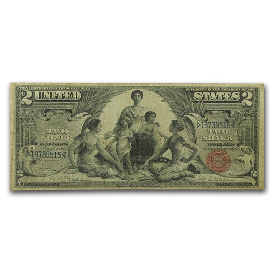 1896 $2.00 Silver Certificate Educational Note VG/Fine (Fr#244) 1896 $2.00 Silver Certificate Educational Note VG/Fine (Fr#244)