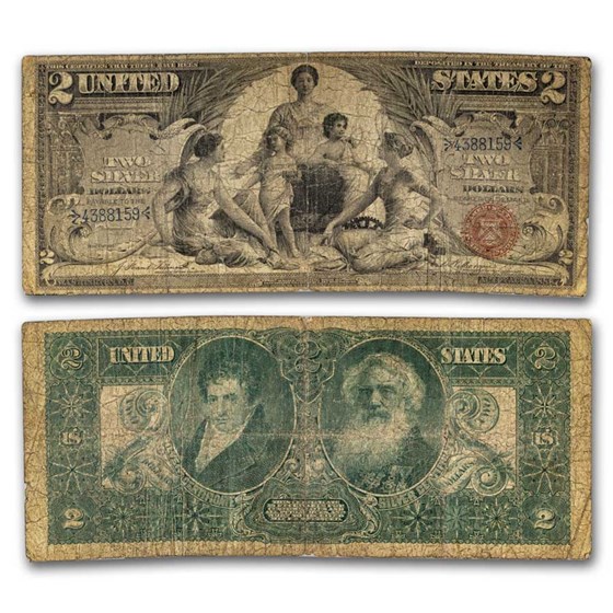 1896 $2.00 Silver Certificate Educational Note VG (Fr#247) 1896 $2.00 Silver Certificate Educational Note VG (Fr#247)