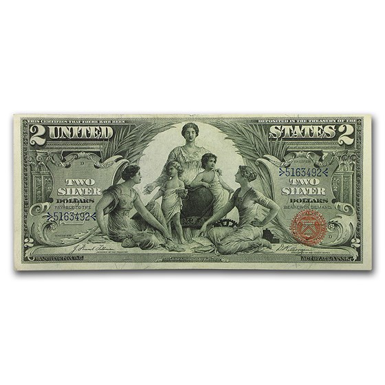 1896 $2.00 Silver Certificate Educational Note XF 1896 $2.00 Silver Certificate Educational Note XF
