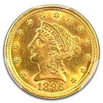 1896 $2.50 Liberty Gold Quarter Eagle MS-63 PCGS