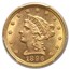 1896 $2.50 Liberty Gold Quarter Eagle MS-63 PCGS
