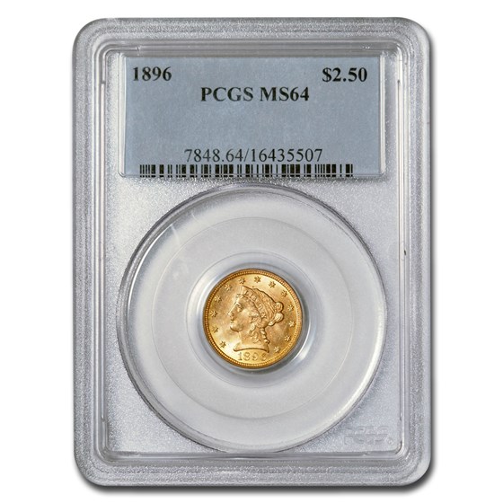1896 $2.50 Liberty Gold Quarter Eagle MS-64 PCGS 1896 $2.50 Liberty Gold Quarter Eagle MS-64 PCGS