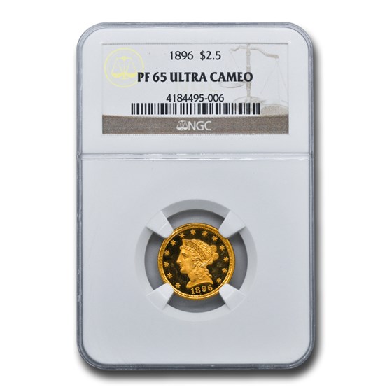1896 $2.50 Liberty Gold Quarter Eagle PF-65 UCAM NGC 1896 $2.50 Liberty Gold Quarter Eagle PF-65 UCAM NGC