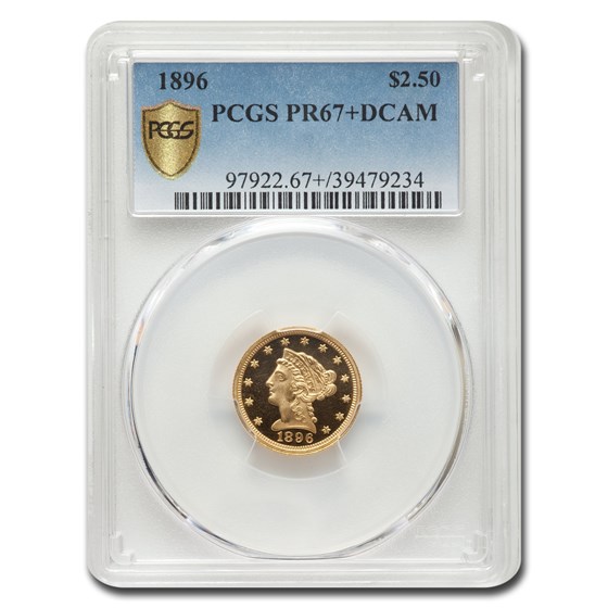 1896 $2.50 Liberty Gold Quarter Eagle PR-67 DCAM+ PCGS 1896 $2.50 Liberty Gold Quarter Eagle PR-67 DCAM+ PCGS