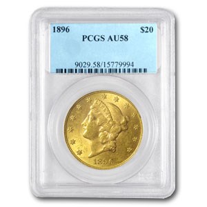 1896 $20 Liberty Gold Double Eagle AU-58 PCGS 1896 $20 Liberty Gold Double Eagle AU-58 PCGS