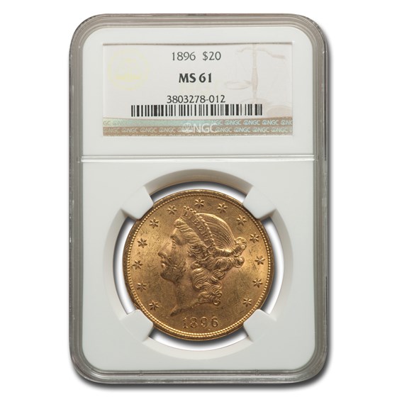 1896 $20 Liberty Gold Double Eagle MS-61 NGC 1896 $20 Liberty Gold Double Eagle MS-61 NGC