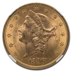 1896 $20 Liberty Gold Double Eagle MS-62 NGC