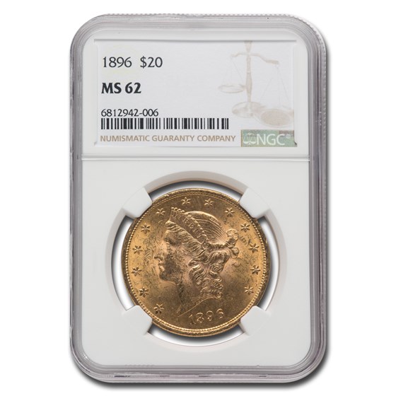 1896 $20 Liberty Gold Double Eagle MS-62 NGC 1896 $20 Liberty Gold Double Eagle MS-62 NGC