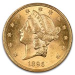 1896 $20 Liberty Gold Double Eagle MS-62 PCGS (FS-301, RPD)