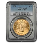 1896 $20 Liberty Gold Double Eagle MS-62 PCGS (FS-301, RPD)