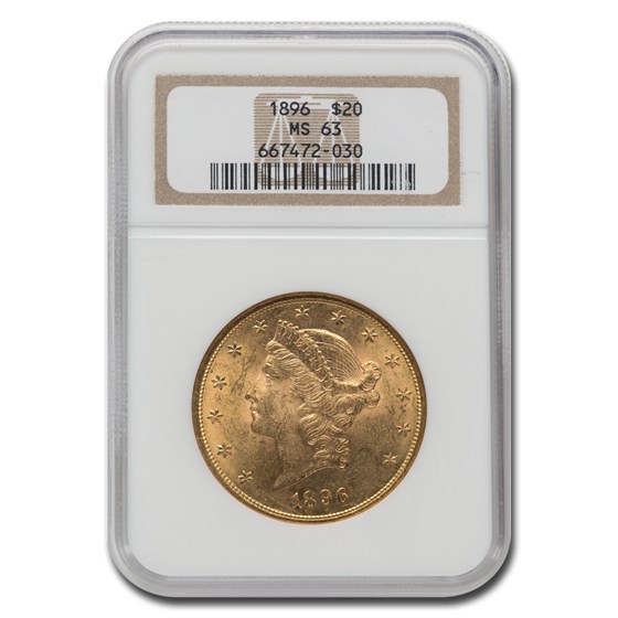 1896 $20 Liberty Gold Double Eagle MS-63 NGC 1896 $20 Liberty Gold Double Eagle MS-63 NGC