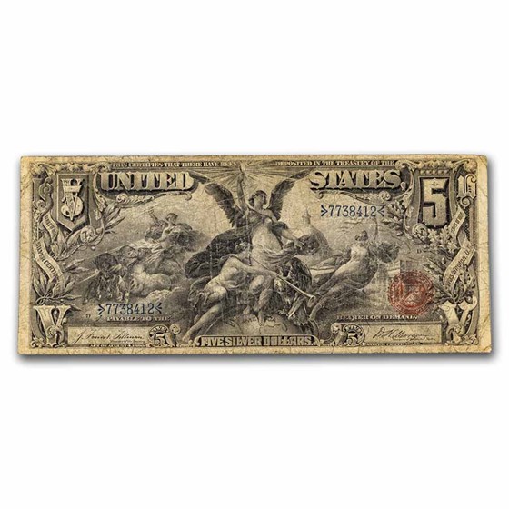1896 $5.00 Silver Certificate Educational Note Fine (Fr#268) 1896 $5.00 Silver Certificate Educational Note Fine (Fr#268)