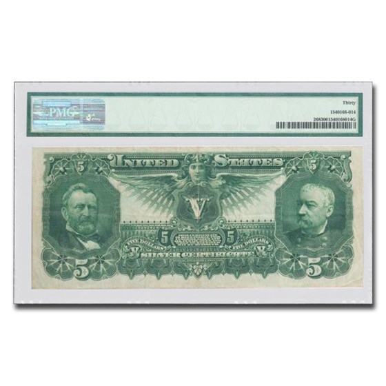 Buy 1896 $5 00 Silver Certificate Educational Note VF 30 PMG APMEX Buy 1896 $5 00 Silver Certificate Educational Note VF 30 PMG APMEX