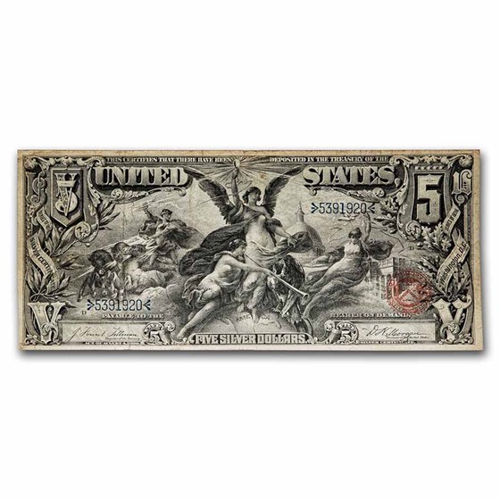 1896 $5.00 Silver Certificate Educational Note VF (Fr#268) 1896 $5.00 Silver Certificate Educational Note VF (Fr#268)