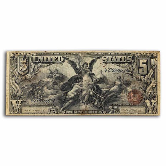 1896 $5.00 Silver Certificate Educational Note VF (Fr#269) 1896 $5.00 Silver Certificate Educational Note VF (Fr#269)