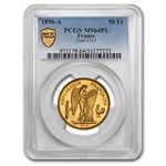 1896-A France Gold 50 Francs MS-64 PCGS (PL)