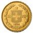 1896-B Switzerland Gold 20 Francs BU