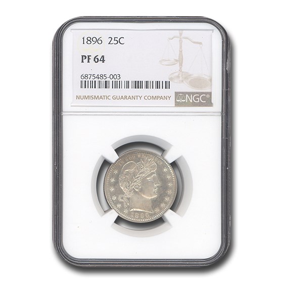 1896 Barber Quarter PF-64 NGC 1896 Barber Quarter PF-64 NGC