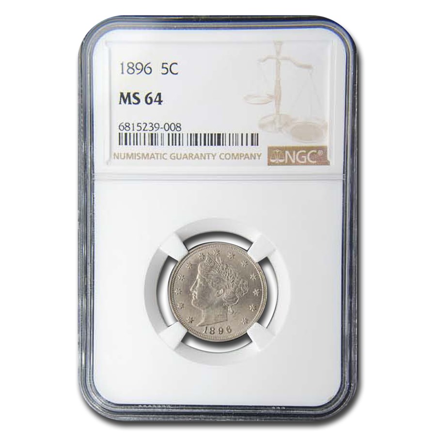 1896 Liberty Head V Nickel MS-64 NGC