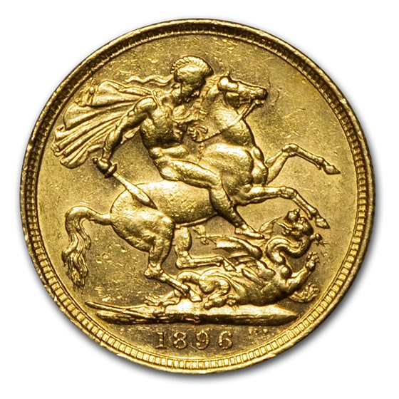 1896-M Australia Gold Sovereign Victoria Veiled Head AU 1896-M Australia Gold Sovereign Victoria Veiled Head AU