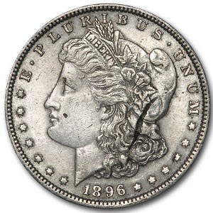 1896 Morgan Dollar AU (Obv Lamination Error) 1896 Morgan Dollar AU (Obv Lamination Error)
