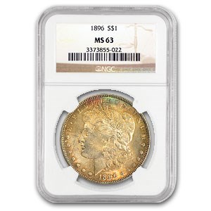 1896 Morgan Dollar MS-63 NGC (Rustic Toning) 1896 Morgan Dollar MS-63 NGC (Rustic Toning)