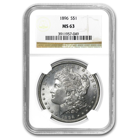 1896 Morgan Dollar MS-63 NGC 1896 Morgan Dollar MS-63 NGC