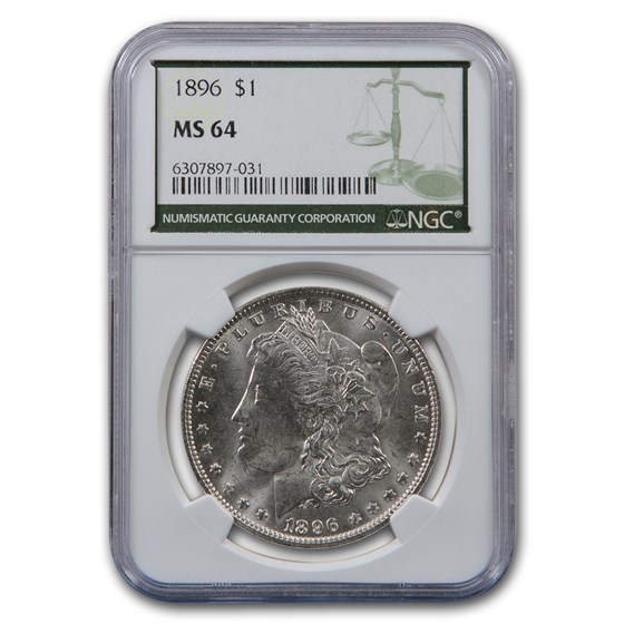 1896 Morgan Dollar MS-64 NGC (Green Label) 1896 Morgan Dollar MS-64 NGC (Green Label)