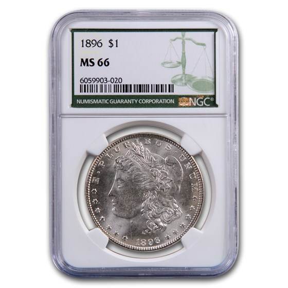 1896 Morgan Dollar MS-66 NGC (Green Label) 1896 Morgan Dollar MS-66 NGC (Green Label)