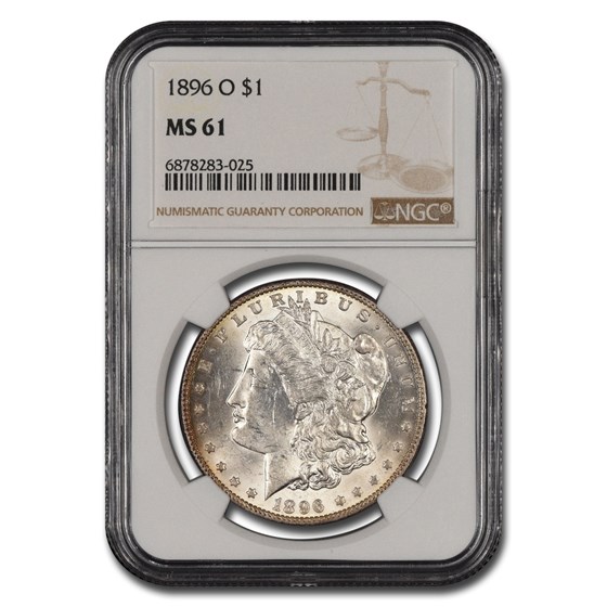 1896-O Morgan Dollar MS-61 NGC 1896-O Morgan Dollar MS-61 NGC