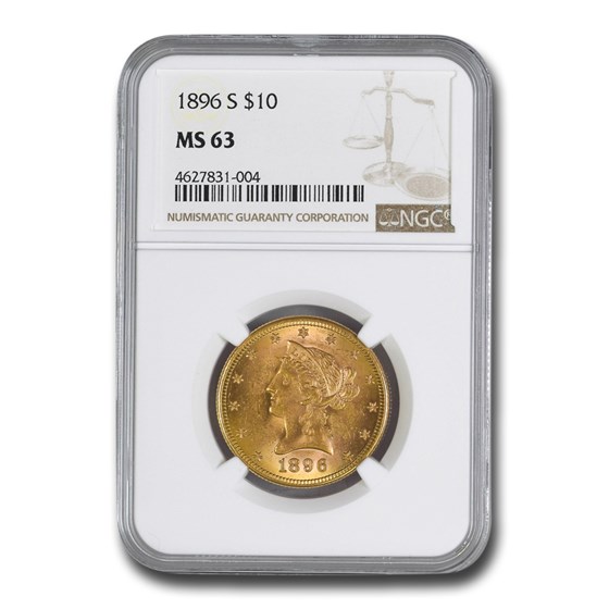 1896-S $10 Liberty Gold Eagle MS-63 NGC 1896-S $10 Liberty Gold Eagle MS-63 NGC