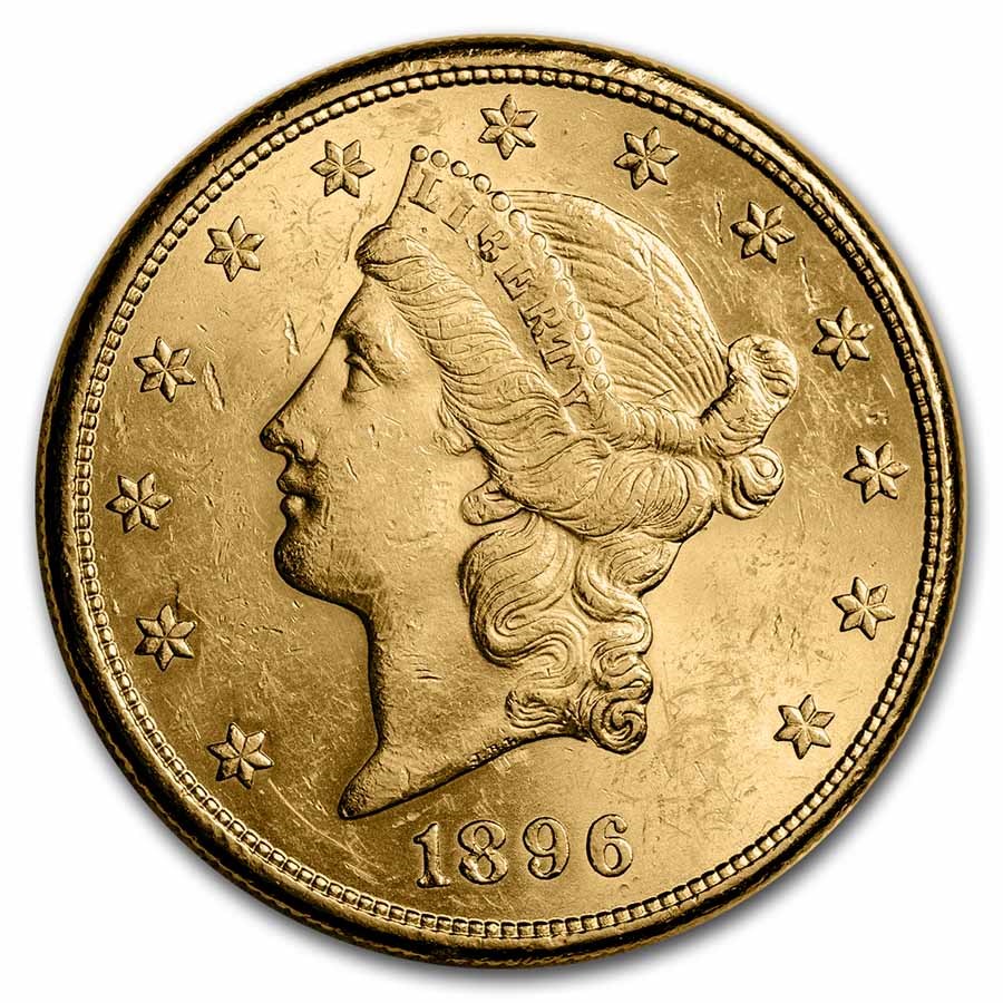1896-S $20 Liberty Gold Double Eagle BU