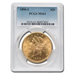 1896-S $20 Liberty Gold Double Eagle MS-61 PCGS