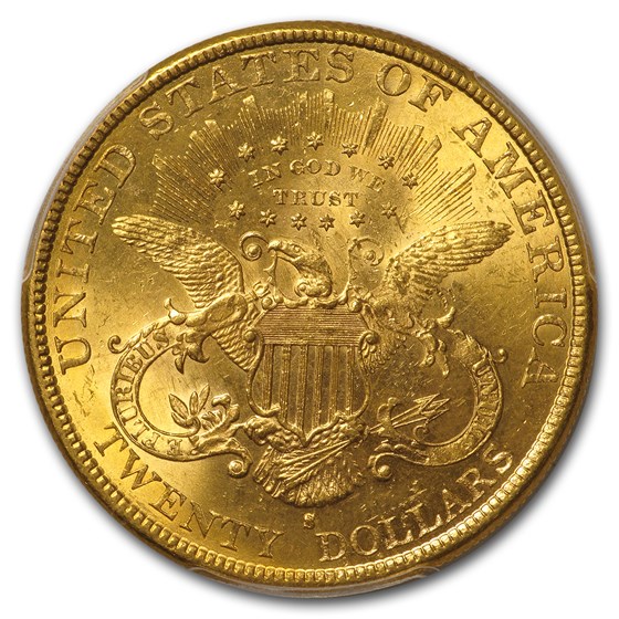 Buy 1896S 20 Liberty Gold Double Eagle MS62 PCGS APMEX