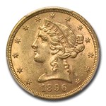 1896-S $5 Liberty Gold Half Eagle MS-62 PCGS CAC