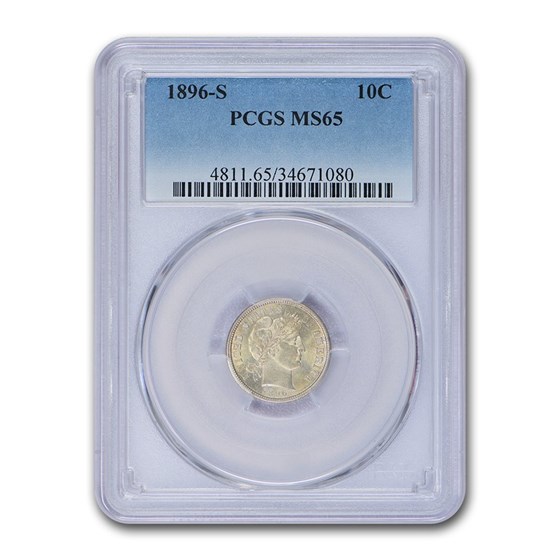 1896-S Barber Dime MS-65 PCGS 1896-S Barber Dime MS-65 PCGS