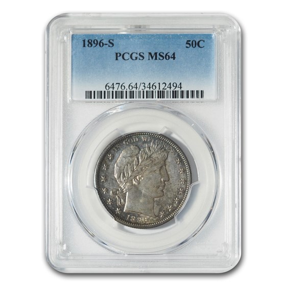 1896-S Barber Half Dollar MS-64 PCGS 1896-S Barber Half Dollar MS-64 PCGS